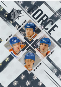 2024-25 SPx Force #SFMKCG Mark Messier / Jari Kurri / Paul Coffey / Wayne Gretzky
