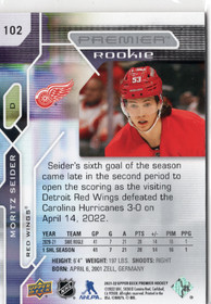 2021-22 Upper Deck Premier #102 Moritz Seider RC, /399