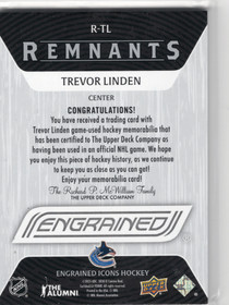 2024-25 Upper Deck Engrained Icons Remnants #RTL Trevor Linden /100