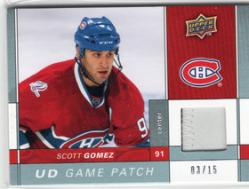 2009-10 Upper Deck UD Game Patches #GJ2SG Scott Gomez /15