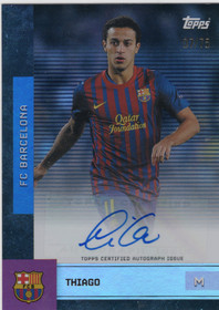 2025-26 Topps FC Barcelona Team Set Base Autographs Purple Rainbow Foil #BATA Thiago Alcantara /75