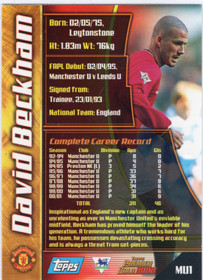 2001-02 Topps Premier Gold #MU1 David Beckham