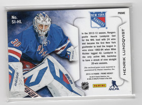 2013-14 Panini Prime Seams Incredible Patch #SIHL Henrik Lundqvist /10