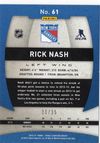 2013-14 Panini Totally Certified Mirror Platinum Purple #61 Rick Nash /35