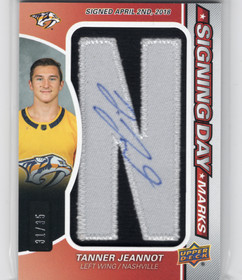 2022-23 SP Game Used Signing Day Marks #SDMTJ Tanner Jeannot /35 