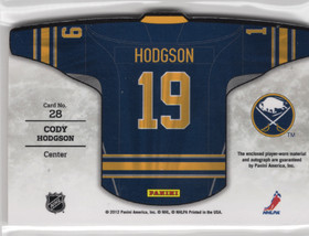 2011-12 Panini Titanium Home Sweaters Prime Autographs #28 Cody Hodgson /25