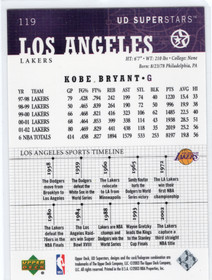 2002-03 UD SuperStars #119 Kobe Bryant