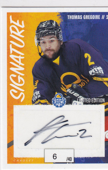 2022-23 Cardset Signature Thomas Gregoire /40