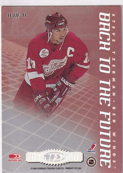  1997-98 Donruss Elite Back to the Future #8 Gordie Howe/Steve Yzerman /1500