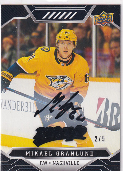  2019-20 Upper Deck MVP Super Script Black #129 Mikael Granlund /5