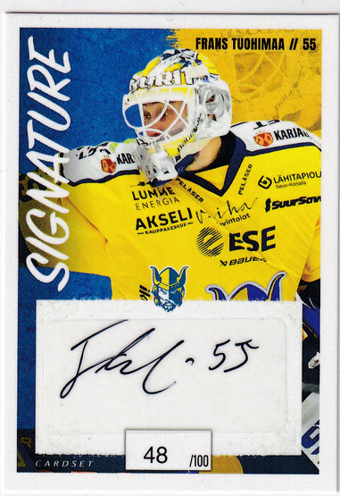 2022-23 Cardset Signature Frans Tuohimaa /100