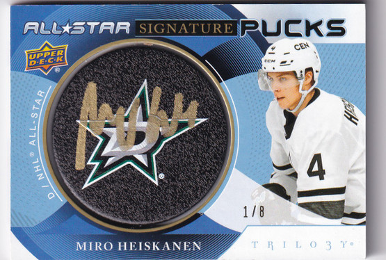  2019-20 Upper Deck Trilogy All Star Signature Pucks Team Logo #ASPMH Miro Heiskanen /8