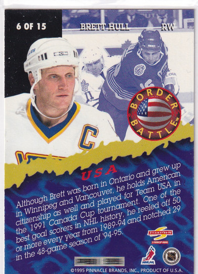  1995-96 Score Border Battle #6 Brett Hull