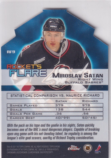2000-01 Topps Chrome Rocket's Flare #RF9 Miroslav Satan