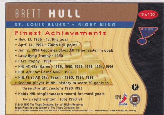  1994-95 Finest Bowman's Best #B15 Brett Hull