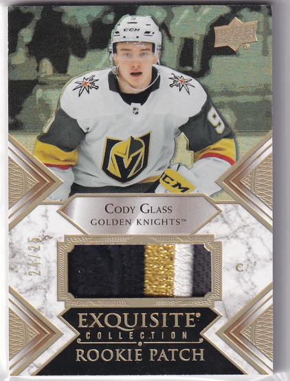  2019-20 Exquisite Collection Rookie Patches Gold Spectrum #RPCG Cody Glass/25