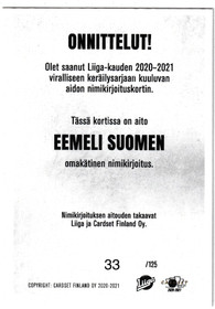 2019-20 Cardset Signature Oskari Setänen /125