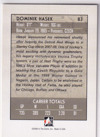  2008-09 Between The Pipes #83 Dominik Hasek
