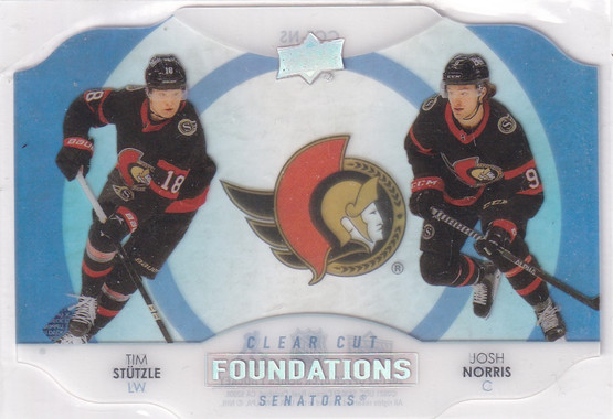  2021-22 Upper Deck Clear Cut Foundations #CCFNS Tim Stutzle/Josh Norris