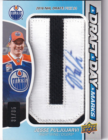  2016-17 SP Game Used Draft Day Marks #DDMJP Jesse Puljujarvi/35