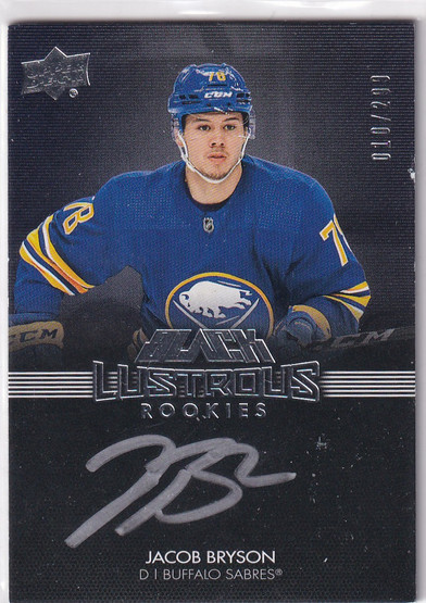  2021-22 UD Black Lustrous Rookie Signatures #LRSBR Jacob Bryson/299