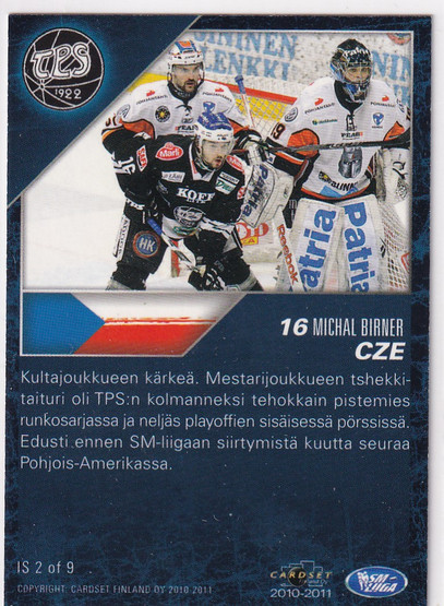 2010-11 Cardset International Stars Michal Birner IS2