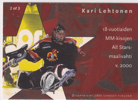 2003 Cardset Triple Chase Kari Lehtonen 2/3