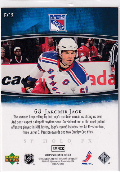  2007-08 SP Authentic Holoview FX #FX12 Jaromir Jagr