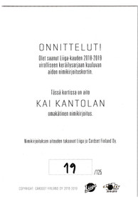 2018-19 Cardset Signature Kai Kantola /125