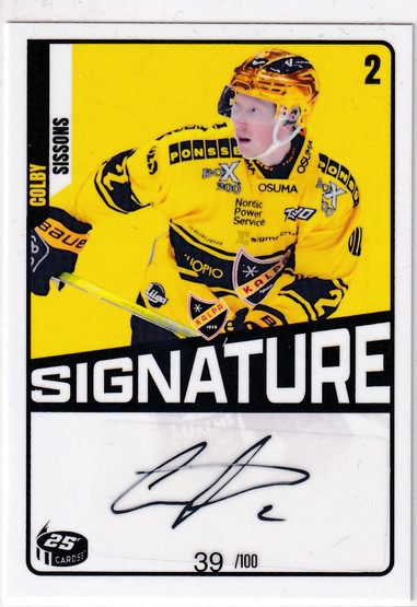 2023-24 Cardset Signature Colby Sissons /100