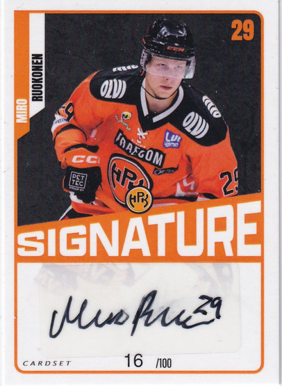 2023-24 Cardset Signature Miro Ruokonen /100