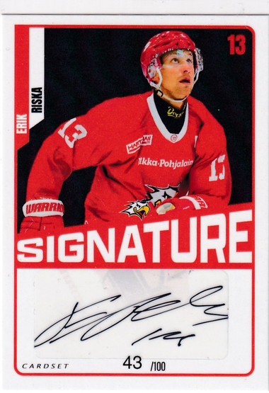 2023-24 Cardset Signature Erik Riska /100