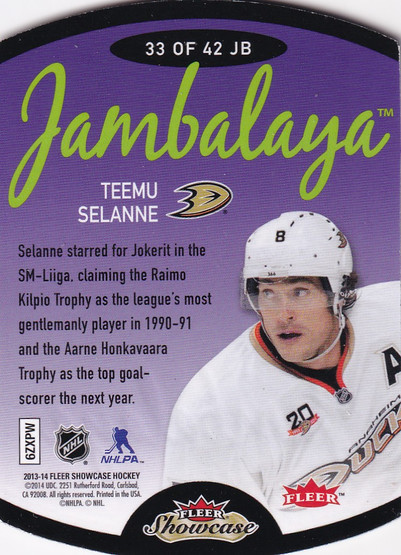  2013-14 Fleer Showcase Jambalaya #33JB Teemu Selanne