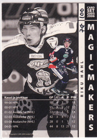 2005-06 Cardset Magic Makers Riku Hahl /100 