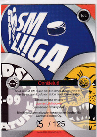 2008-09 Cardset Signature Joonas Lehtivuori /125