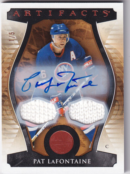  2023-24 Artifacts Material Autographs Orange #156 Pat LaFontaine/5