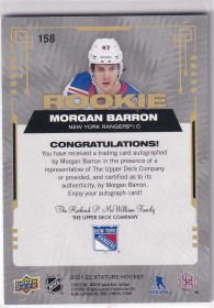  2021-22 Upper Deck Stature Autographs Black #158 Morgan Barron 1/1