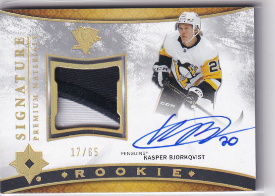  2021-22 Ultimate Collection Rookie Signature Premium Materials #RSPKB Kasper Bjorkqvist/35