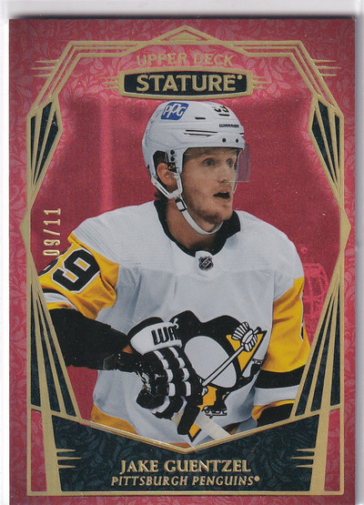  2022-23 Upper Deck Stature Design Photo Variant Red #87 Jake Guentzel /11