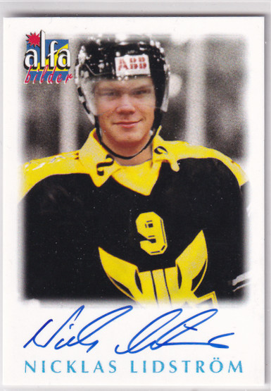  2004-05 Swedish Alfabilder Limited Autographs #107 Nicklas Lidstrom /100