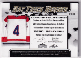  2019-20 Leaf Lumber Kings Hat Trick Heroes Purple #HTH06 Jean Beliveau/9