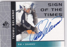  2001-02 SP Authentic Sign of the Times #TS Teemu Selanne