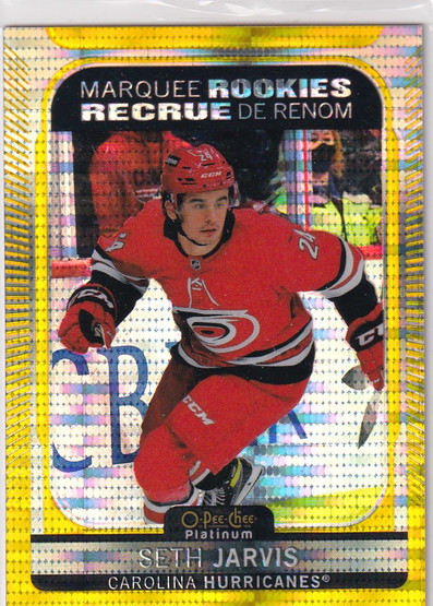  2021-22 O-Pee-Chee Platinum Seismic Gold #284 Seth Jarvis /50