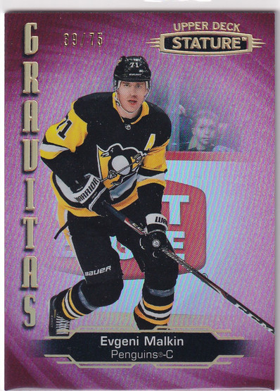  2020-21 Upper Deck Stature Gravitas Red #G20 Evgeni Malkin /75