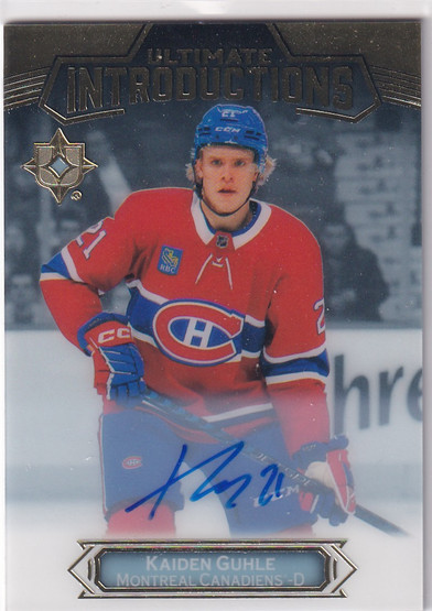  2022-23 Ultimate Collection Ultimate Introductions Autographs #UI83 Kaiden Guhle