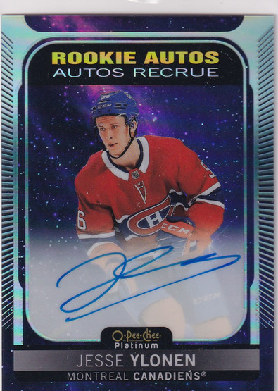  2021-22 O-Pee-Chee Platinum Rookie Autographs Cosmic #RJY Jesse Ylonen C
