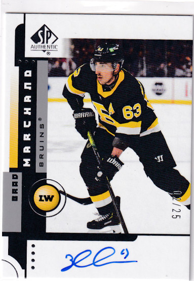  2021-22 SP Authentic '01-02 Retro Autographs #01RABM Brad Marchand/25