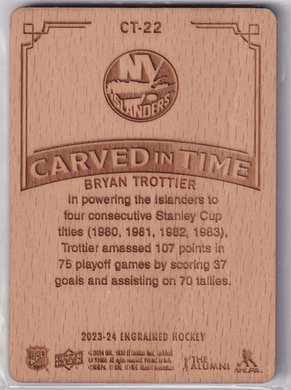  2023-24 Upper Deck Engrained Carved in Time #CT22 Bryan Trottier