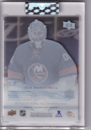  2020-21 Upper Deck Clear Cut #CCIS Ilya Sorokin B RC