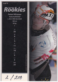 2006-07 Cardset Playmakers Rookies Petteri Wirtanen /200